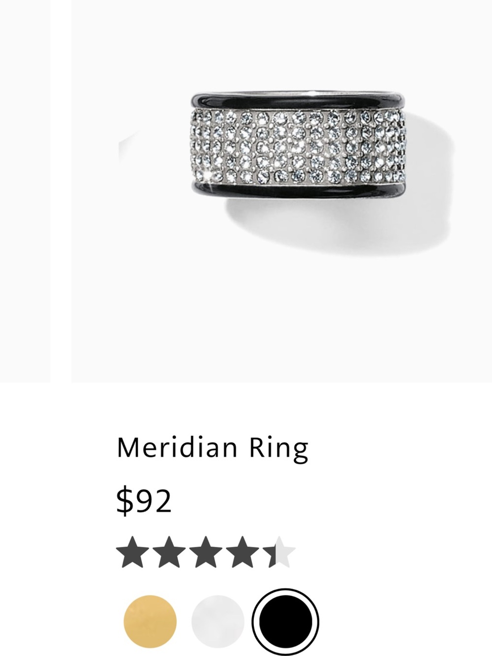 Meridian Ring — Black Crystal Pavé Band